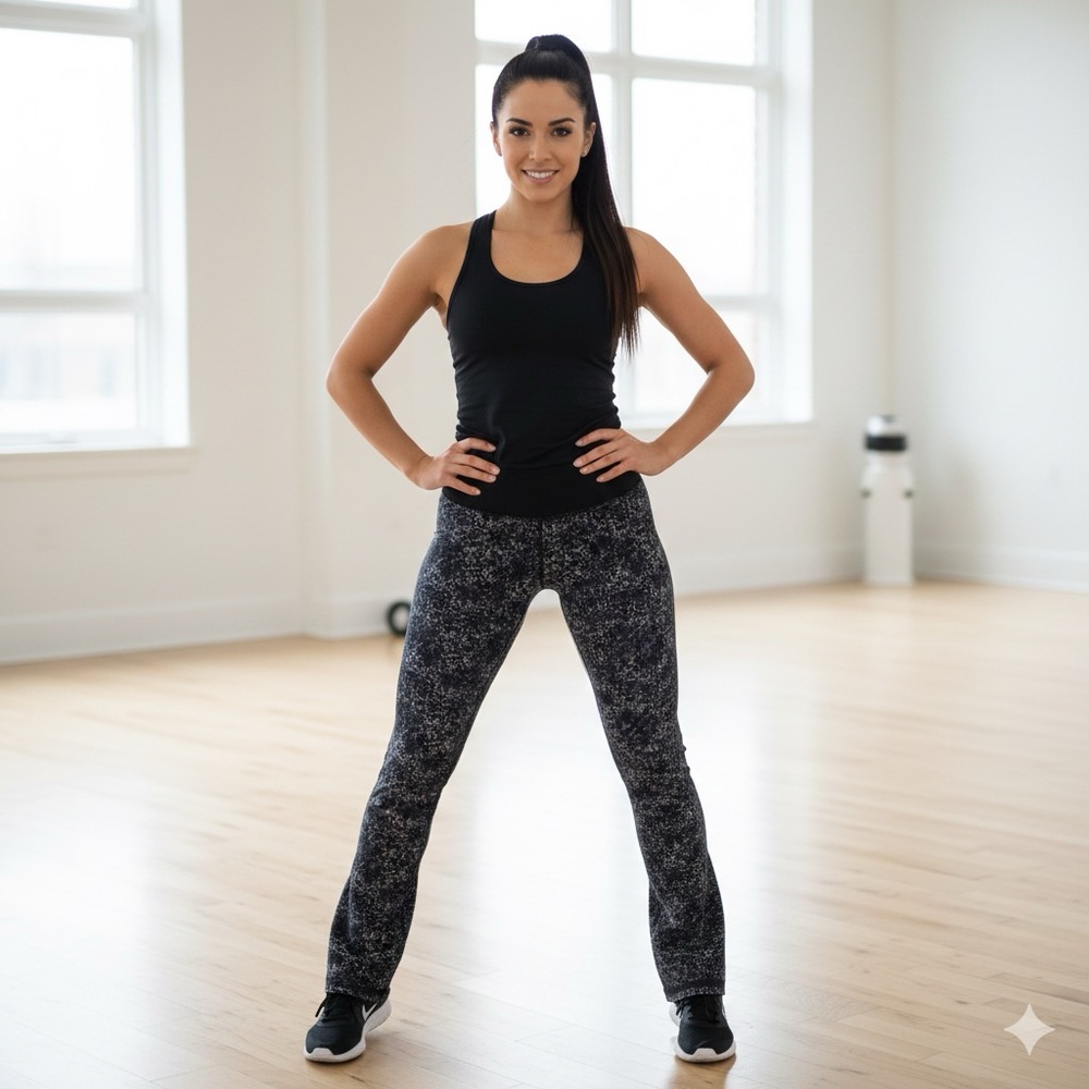 Lululemon Align Wunder Under Black Abstract Print Yoga Leggings Full Length